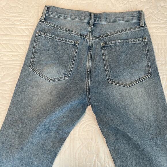 TWELVE by ontwelfth cotton high-waist BF blue jeans distressed button fly sz 28 - Picture 3 of 15